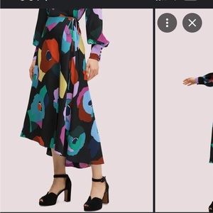 Kate Spade- Women’s Size 10 Kate Spade Floral Collage Hi- Low MIDI Skirt.